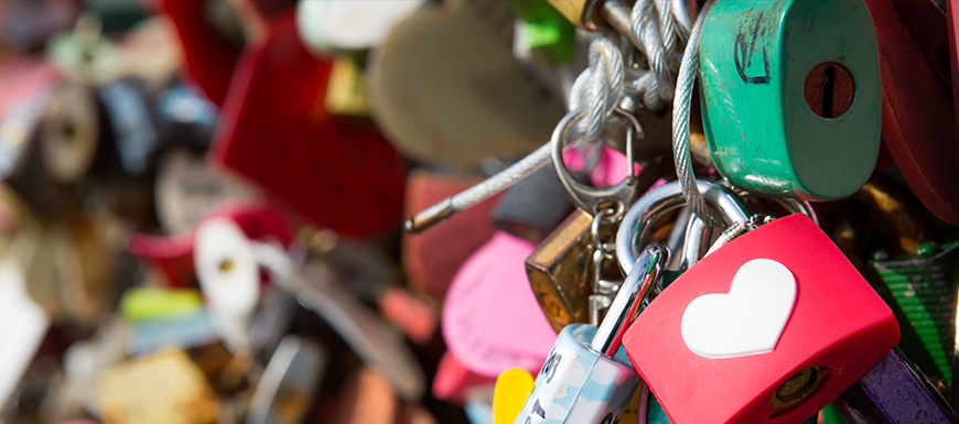 Padlocks on a fence